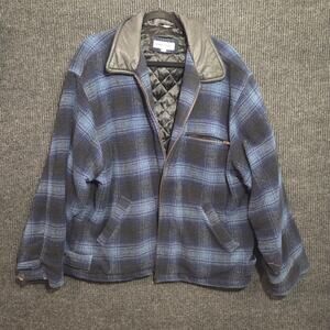 Vtg Europe Craft Plaid Flannel Zip-Up Jacket Men's Large Gorpcore Broken Zipper